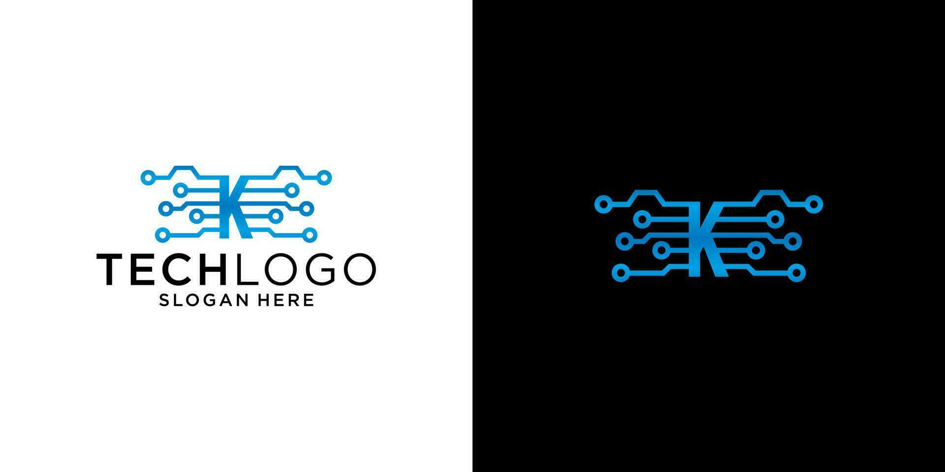 K logo technology design template vector