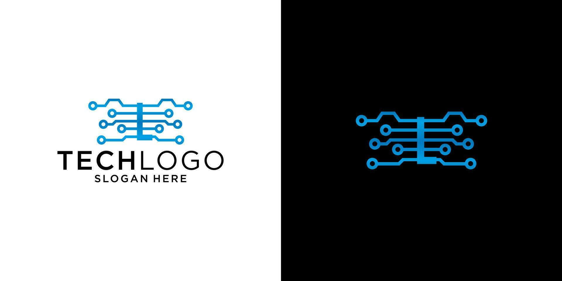 L logo technology design template vector