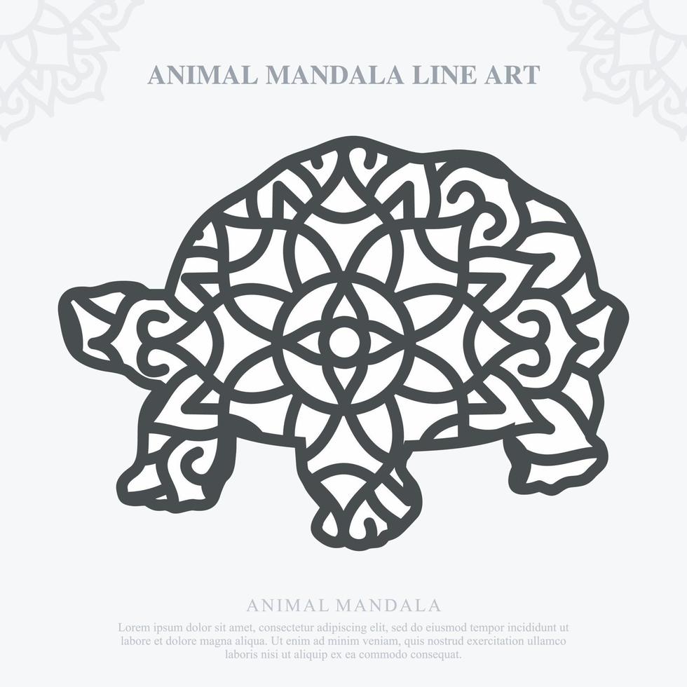 Animal Mandala. Vintage decorative elements. Oriental pattern, vector illustration.