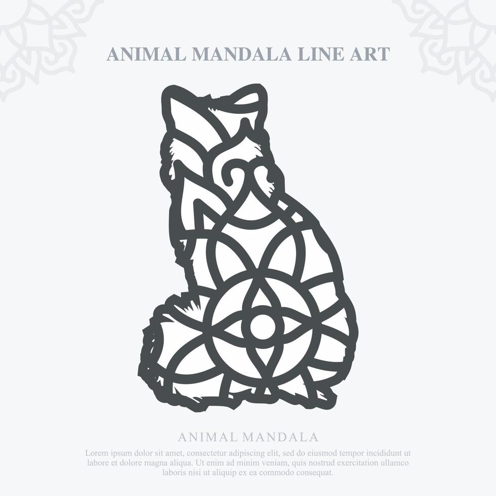 Animal Mandala. Vintage decorative elements. Oriental pattern, vector illustration.