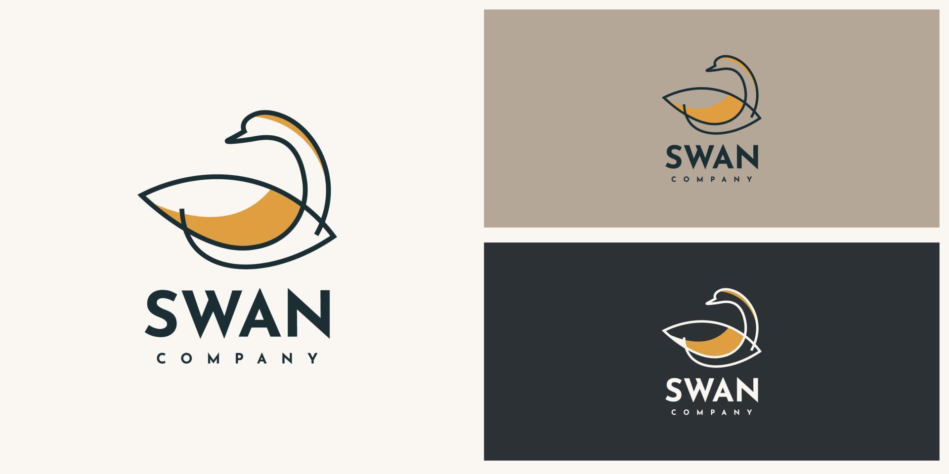 Swan logo company template design vector