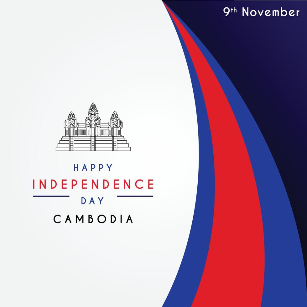 Cambodia independence day illustration template design vector