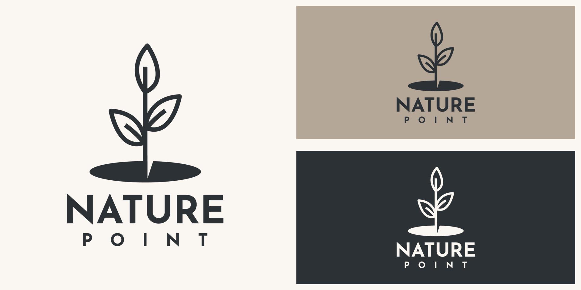 Nature point tree logo illustration template design vector