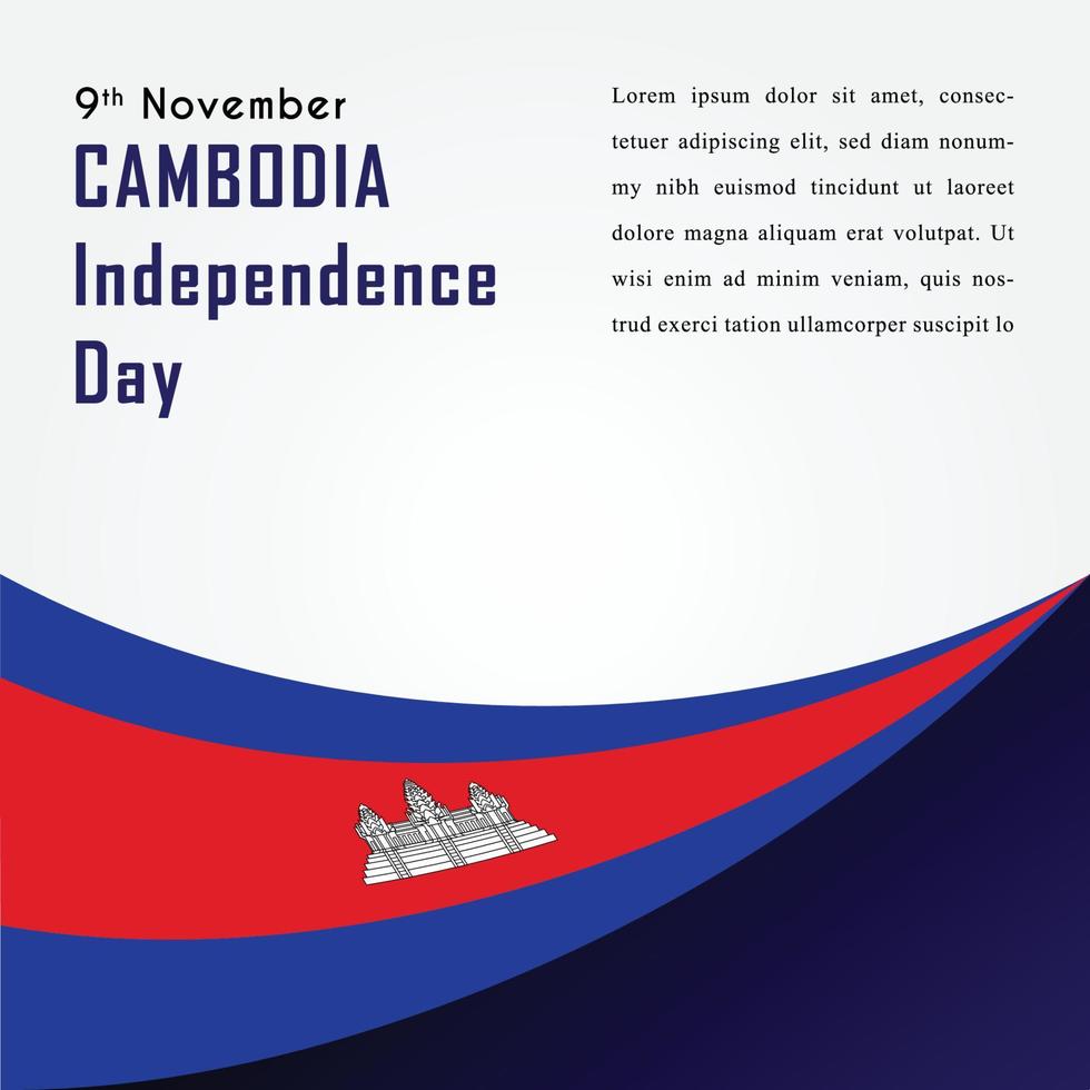 diseño de plantilla de ilustración de día de la independencia de camboya vector