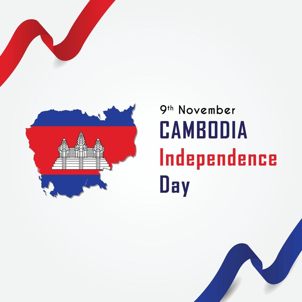 diseño de plantilla de ilustración de día de la independencia de camboya vector