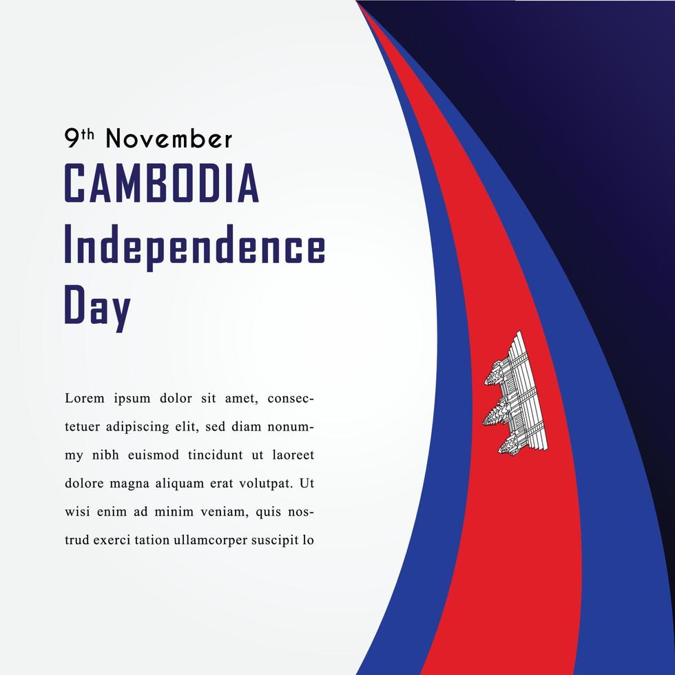 diseño de plantilla de ilustración de día de la independencia de camboya vector