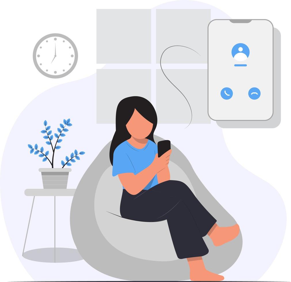 Incoming Calls and Using Phone Concept Illustration vector