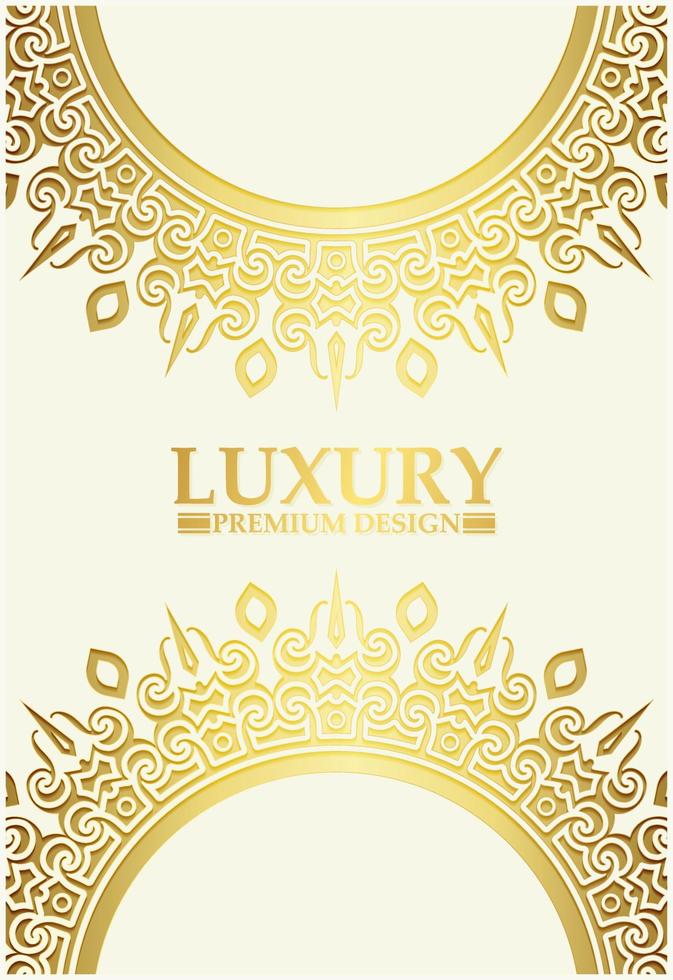 Luxury gold border pattern cover template vector