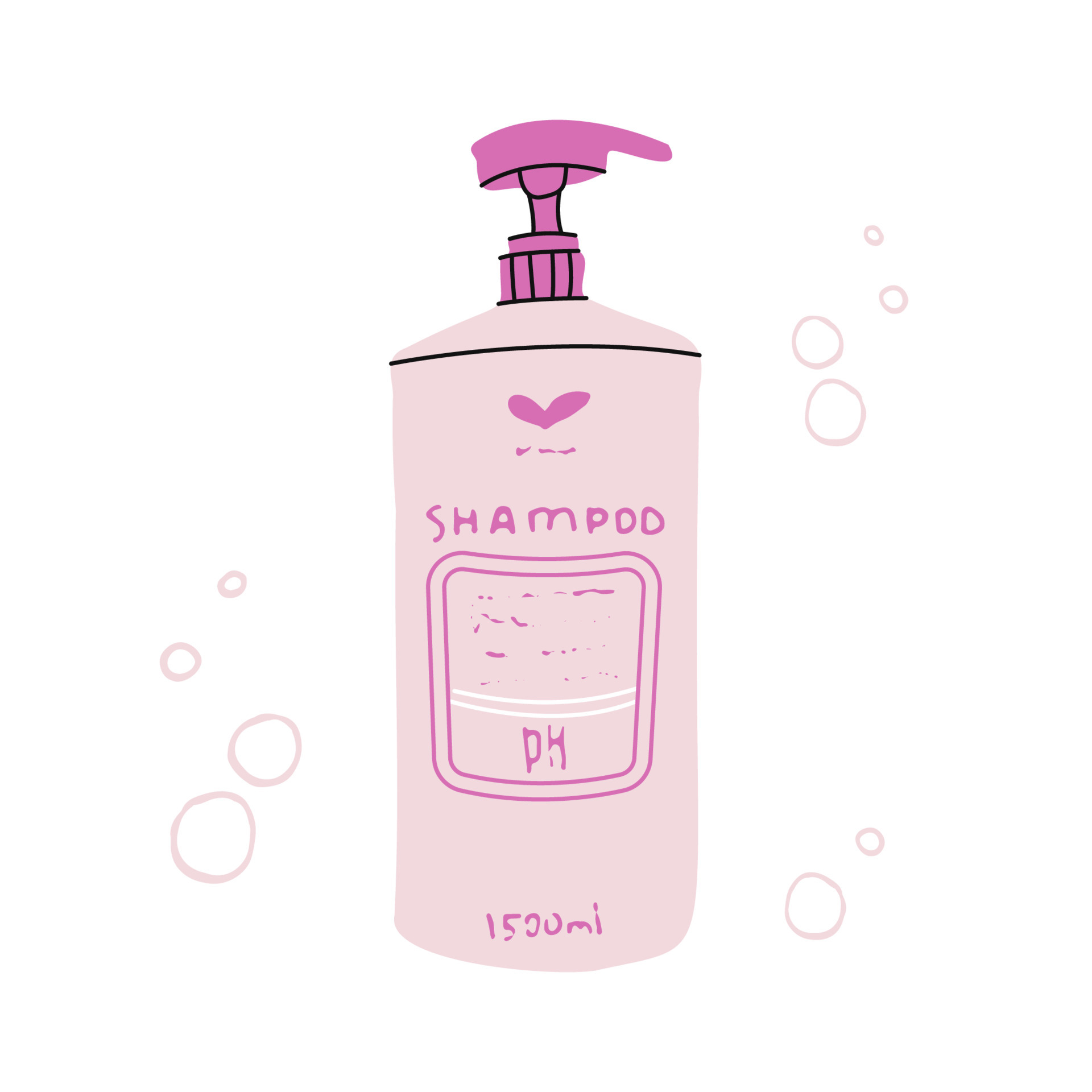 champú cosmético en botella. mano dibujar doodle ilustración 4187958