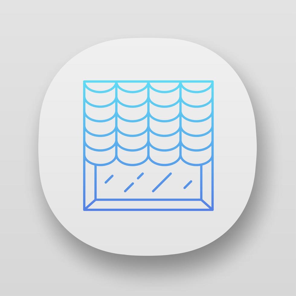 Austrian shades app icon. Room darkening decoration. House decor. Window curtain, blinds, treatments for bedroom. UI UX user interface. Web or mobile applications. Vector isolated illustrations