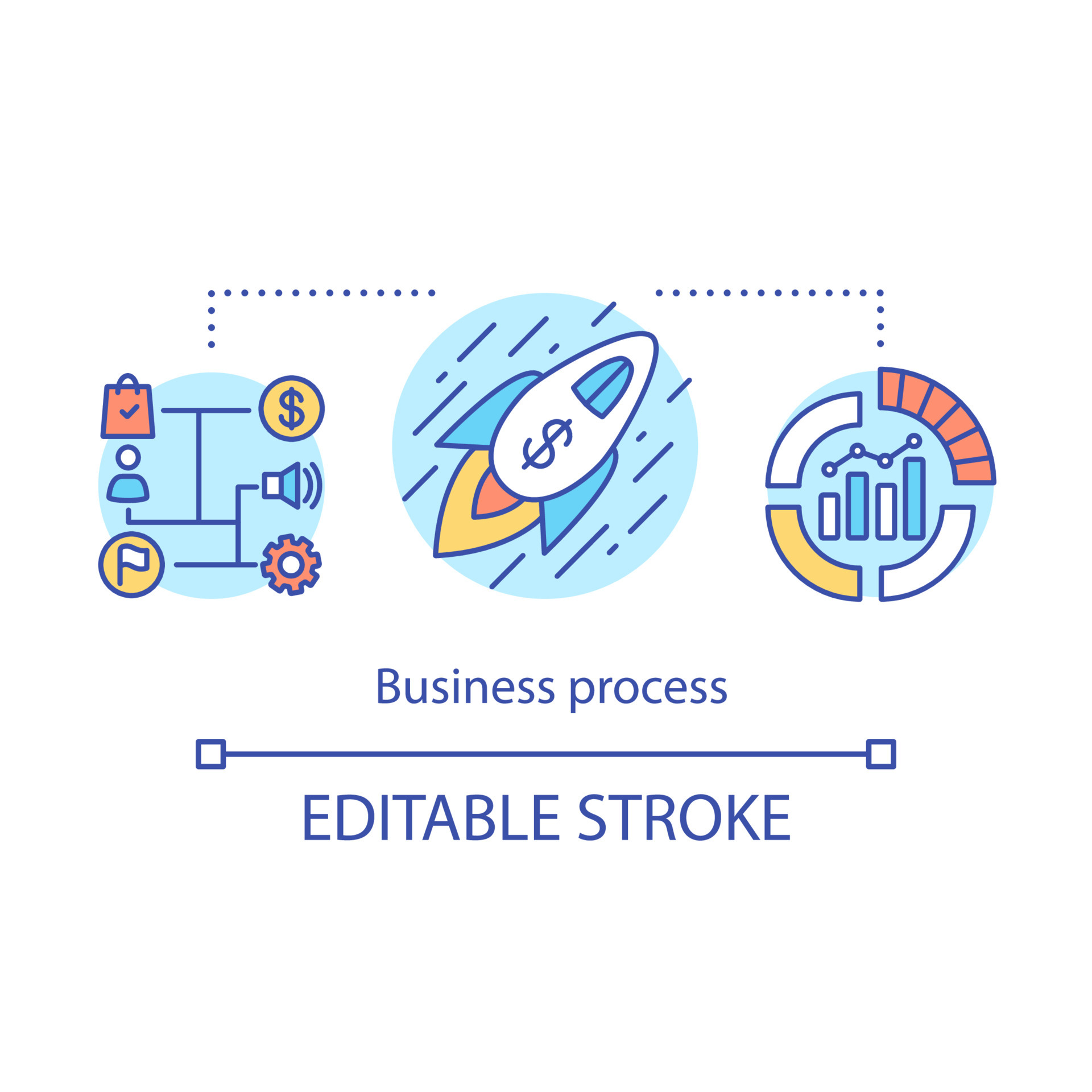 Business process concept icon. Business development model idea thin ...