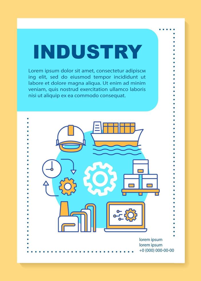 Industry brochure template layout. Product manufacturing process. Flyer, booklet, leaflet print design with linear illustrations. Vector page layouts for magazines, annual reports, advertising posters