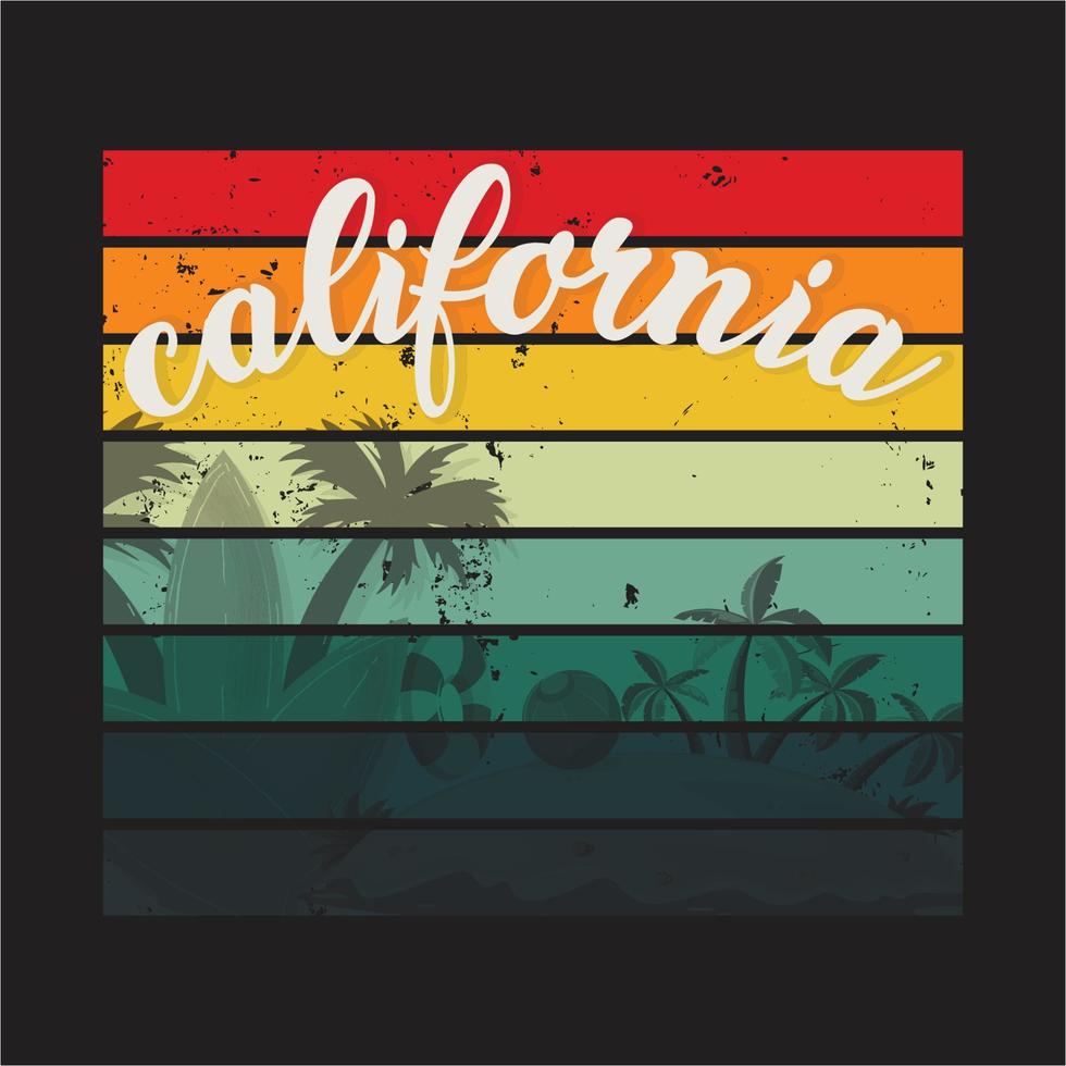 diseño de camiseta de moda de california vector