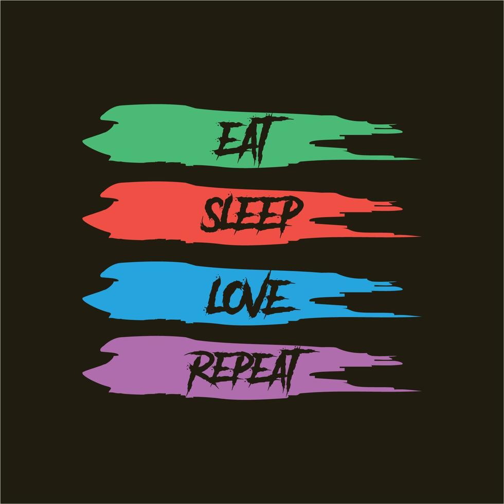 Eat-Sleep-Love-Repeat Vintage Typography T-shirt Design vector