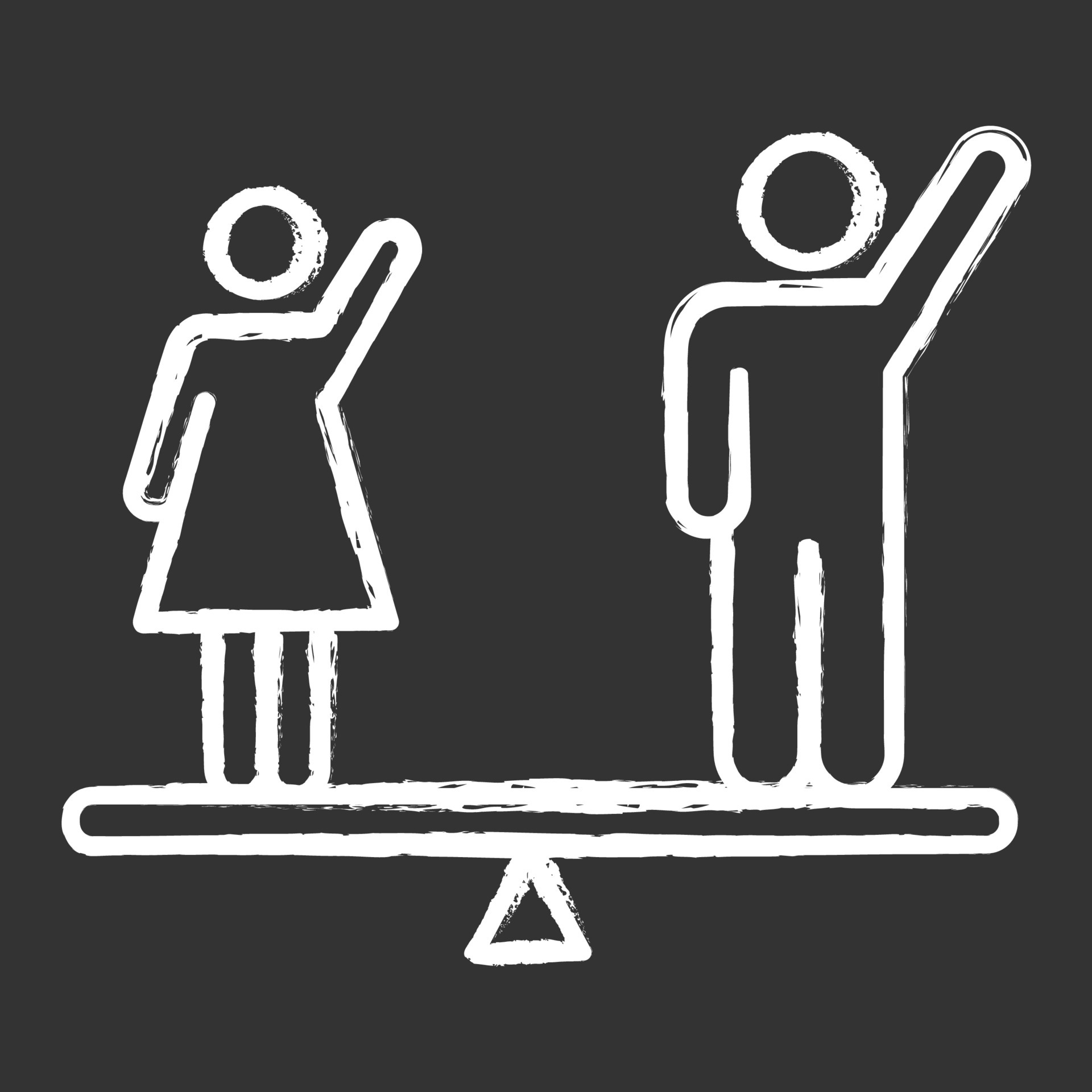 gender-equality-chalk-icon-woman-and-man-human-right-democracy-freedom-female-male-balancing-on-scale-justice-equality-empowerment-social-unity-isolated-chalkboard-illustration-vector Human Rights: Empowering Equality and Justice