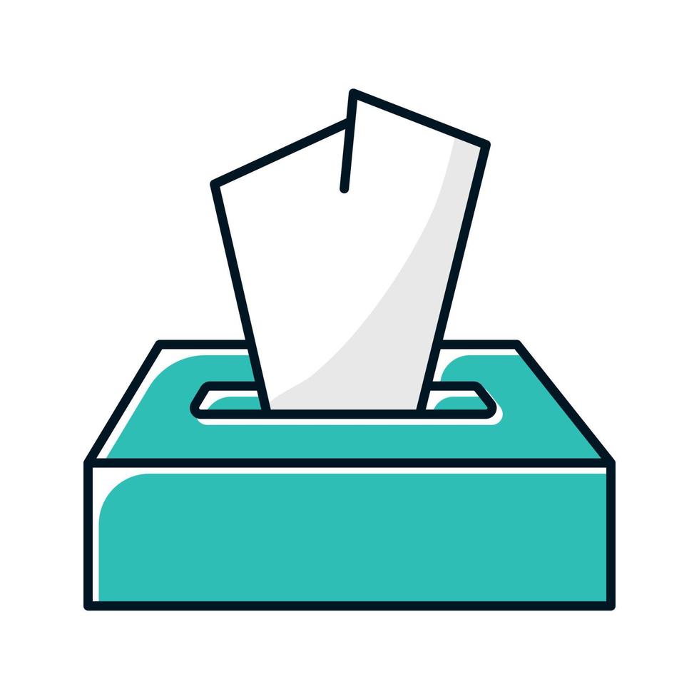 Disposable wipes color icon. Box with tissues. Toilet paper in stack. Handkerchief. Changing towel. Cleansing product. Napkin for sanitary. Bathroom items. Isolated vector illustration
