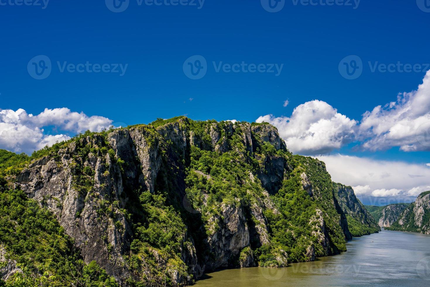 Danube gorge in Djerdap on the Serbian-Romanian border photo