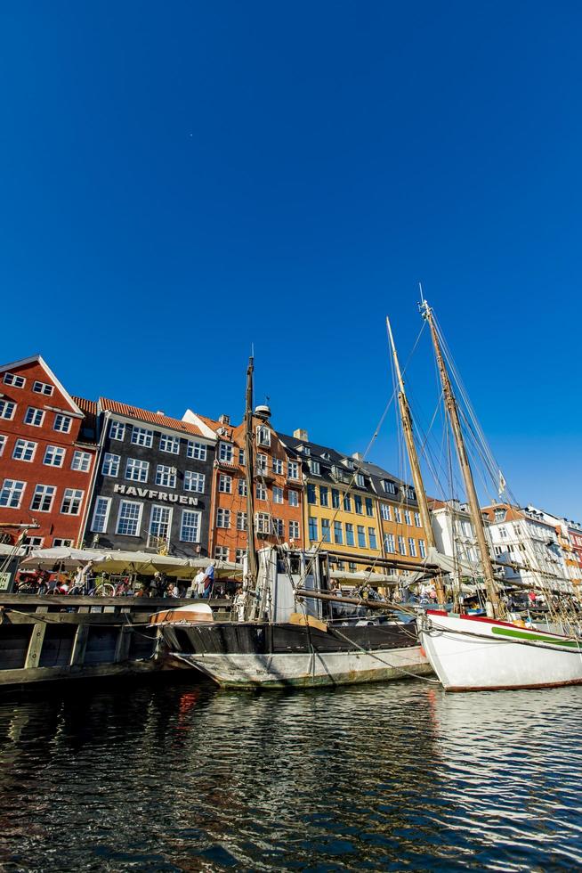 COPENHAGEN, DENMARK, JUNE 13, 2018 - Detail from Nyhavn in Copenhagen, Denmark. Nyhavn is a 17th century waterfront and entertainment district in Copenhagen. photo