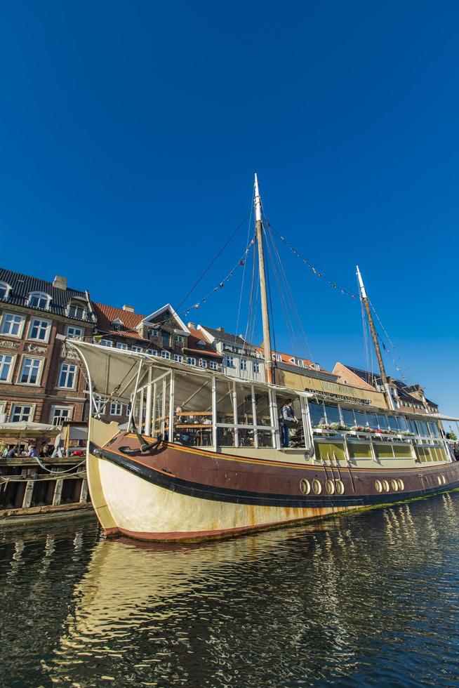 COPENHAGEN, DENMARK, JUNE 13, 2018 - Detail from Nyhavn in Copenhagen, Denmark. Nyhavn is a 17th century waterfront and entertainment district in Copenhagen. photo