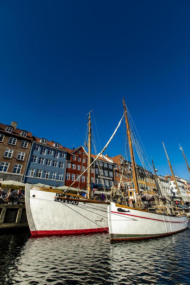 COPENHAGEN, DENMARK, JUNE 13, 2018 - Detail from Nyhavn in Copenhagen, Denmark. Nyhavn is a 17th century waterfront and entertainment district in Copenhagen. photo