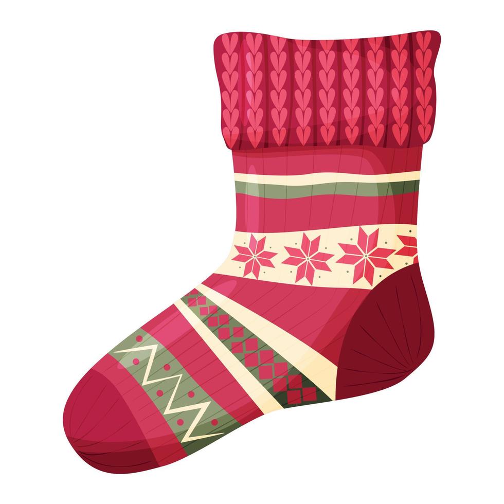 Christmas sock. Vector. Illustration isolated on a white background. vector