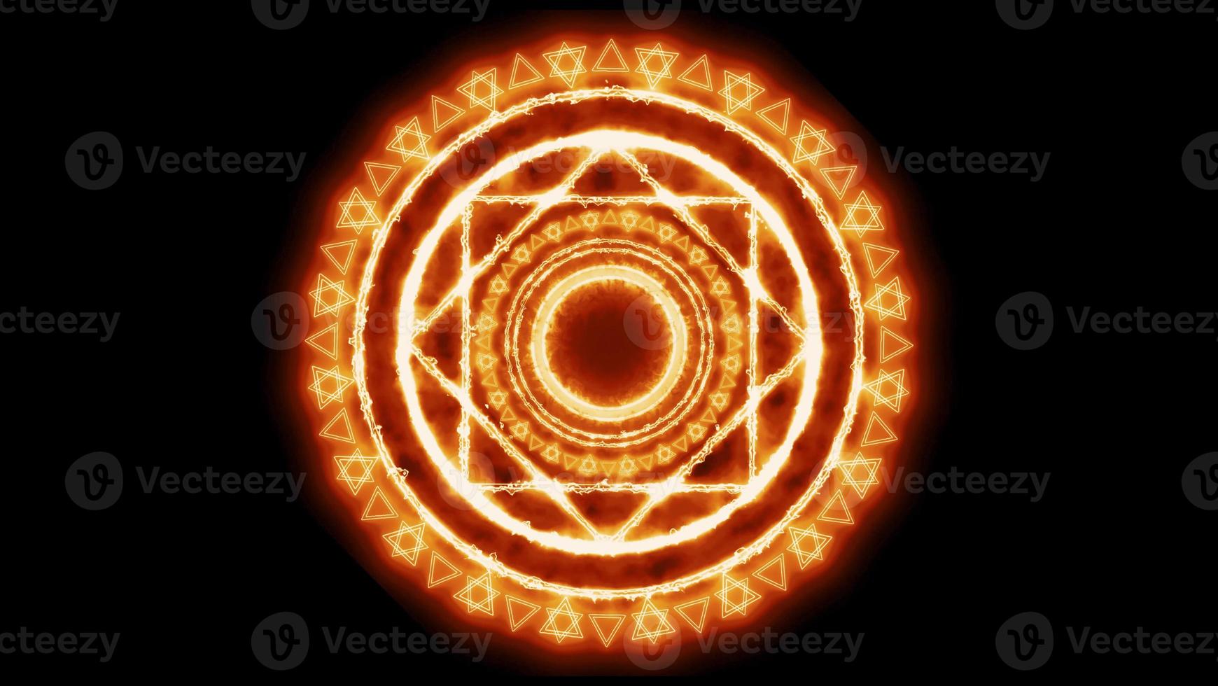 Magic circle powerfull red flame energy with heaven double circle six stars photo