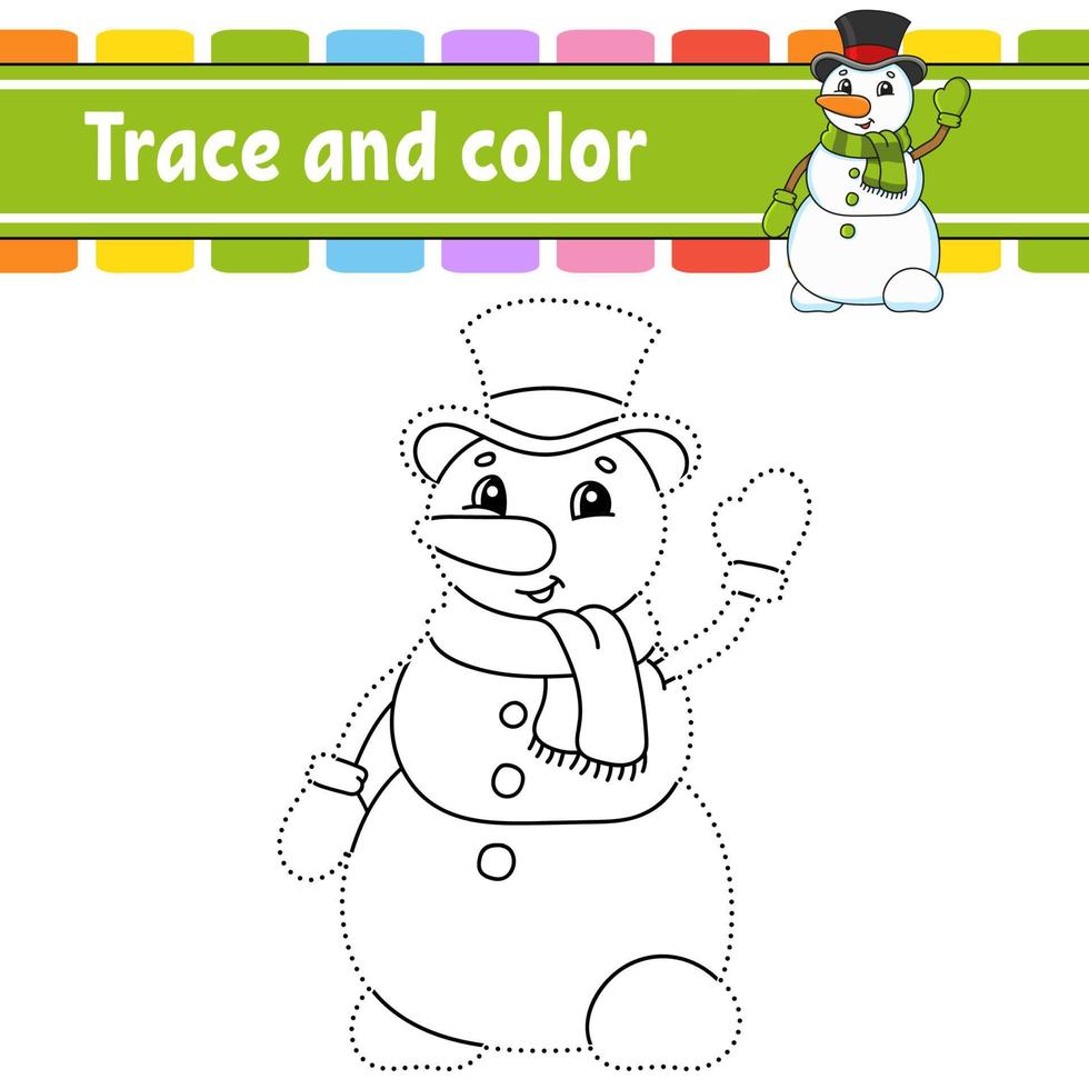 Dot to dot game. Draw a line. For kids. Activity worksheet. Coloring book. With answer. Cartoon character. Vector illustration. Christmas theme.