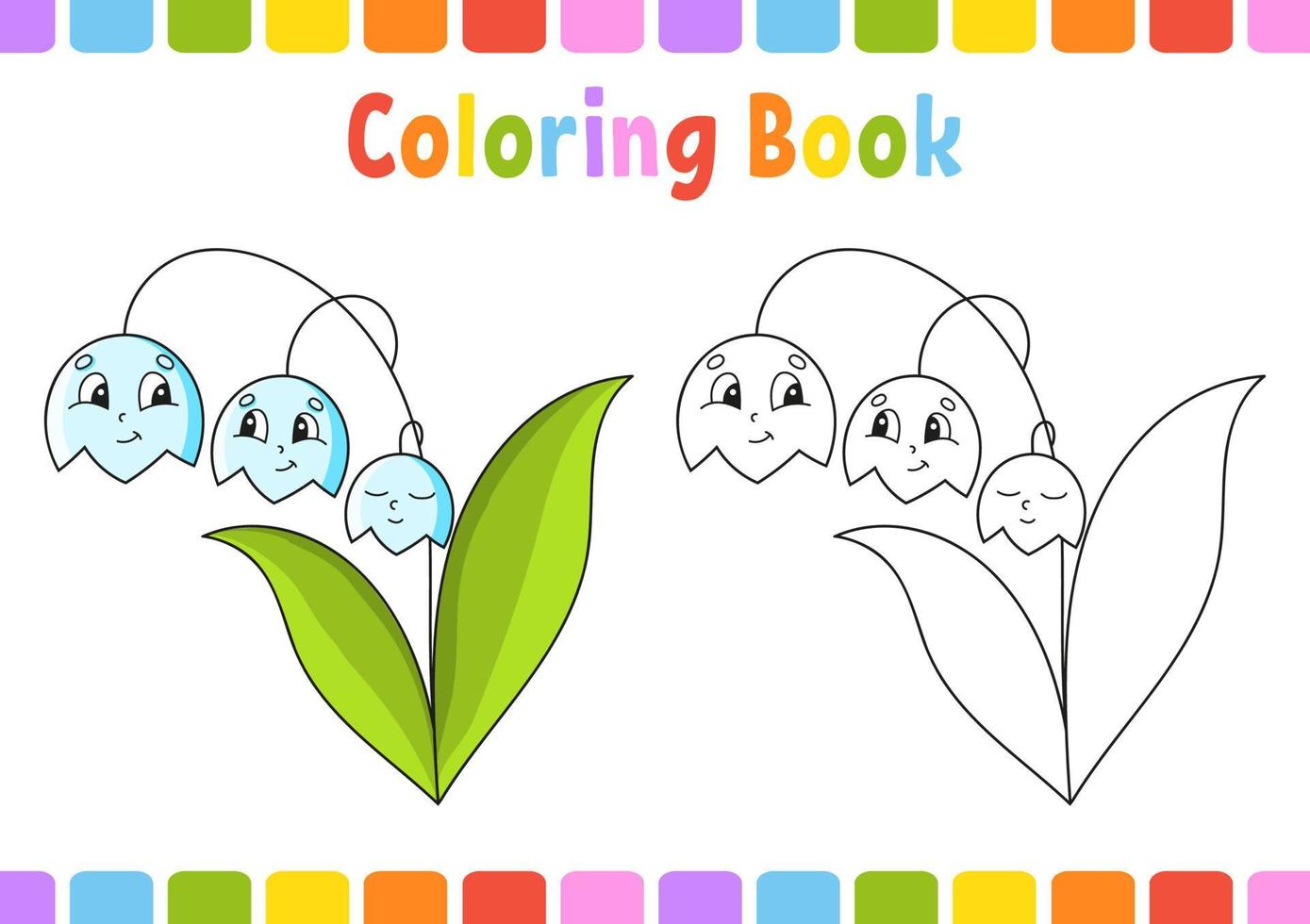 libro para colorear para niños. personaje animado. ilustración vectorial. página de fantasía para niños. silueta de contorno negro. aislado sobre fondo blanco. vector