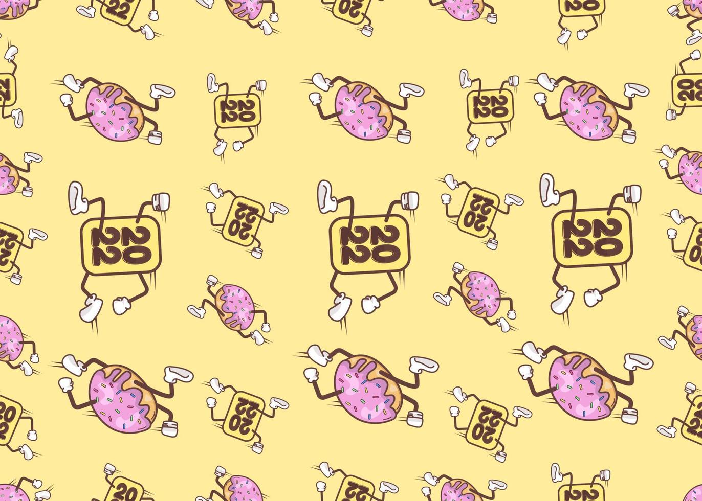 Cute wallpapers with character and new year themes vector