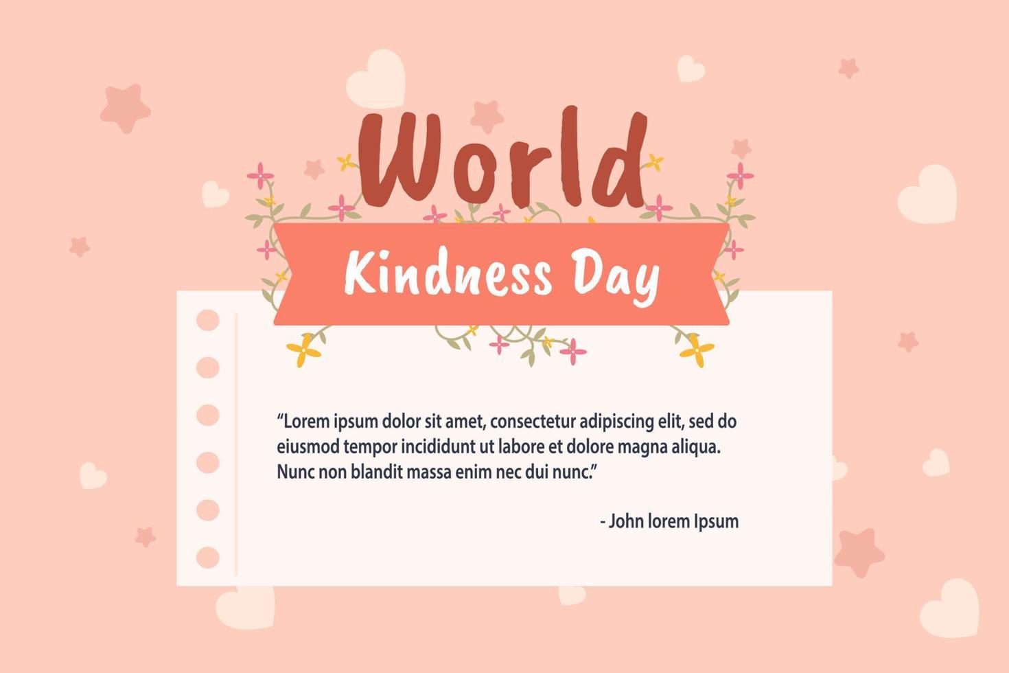 World Kindness Day. Holiday concept. Template for background, banner, card, poster with text inscription. vector