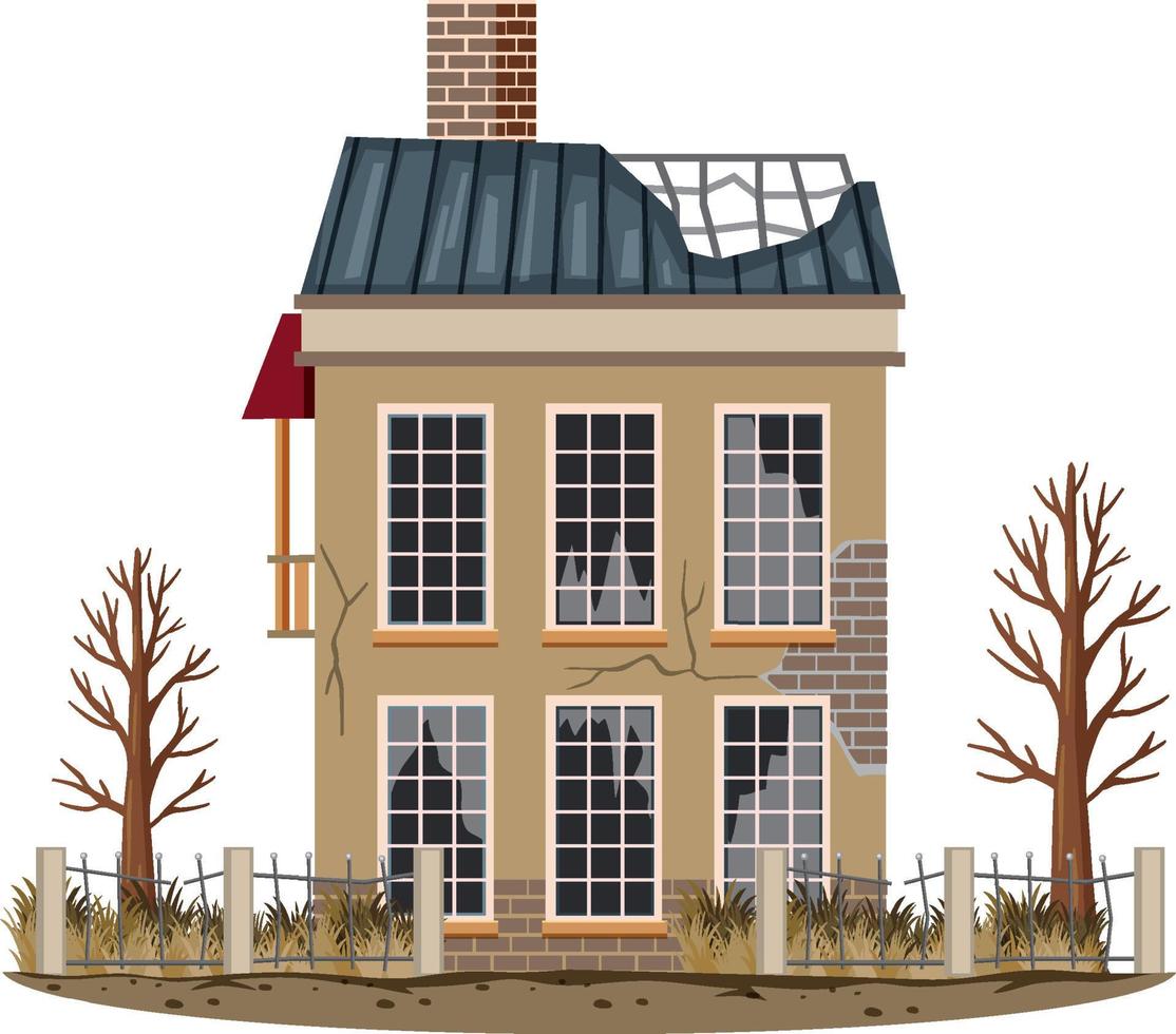 Abandoned house on white background vector