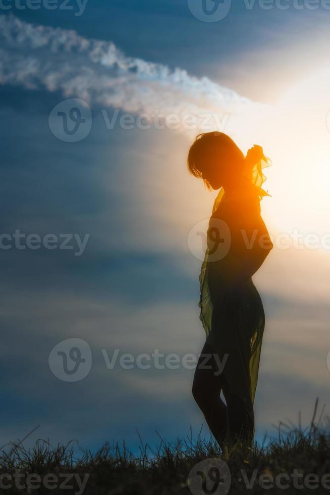 girl in silhouette photo