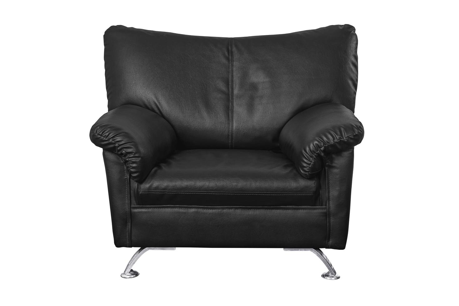 Black Leather sofa isolated photo