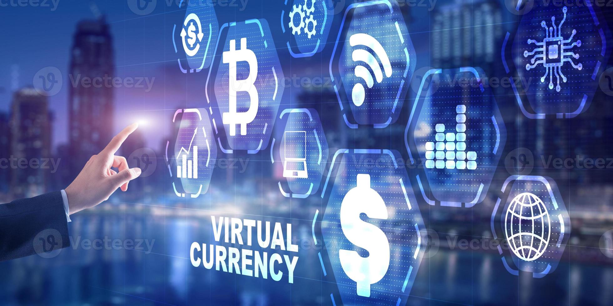 Virtual Currency. Business Finance Concept 2021 photo