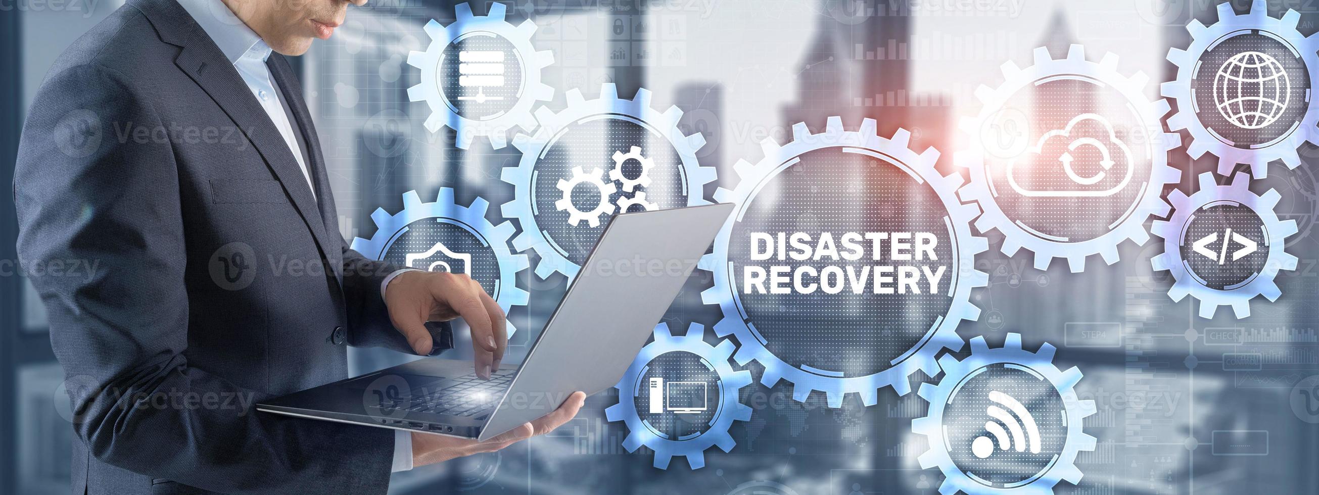 DIsaster recovery Backup Data protection. Internet technology concept photo