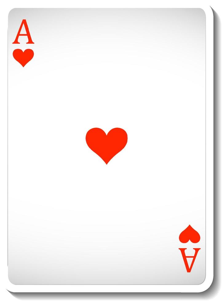 Ace of Hearts Playing Card Isolated vector