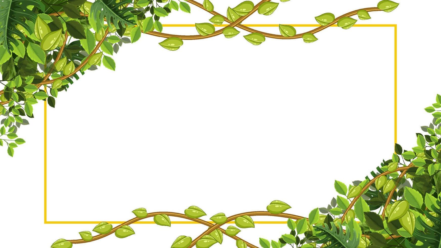 A horizontal frame of tropical foliage template vector