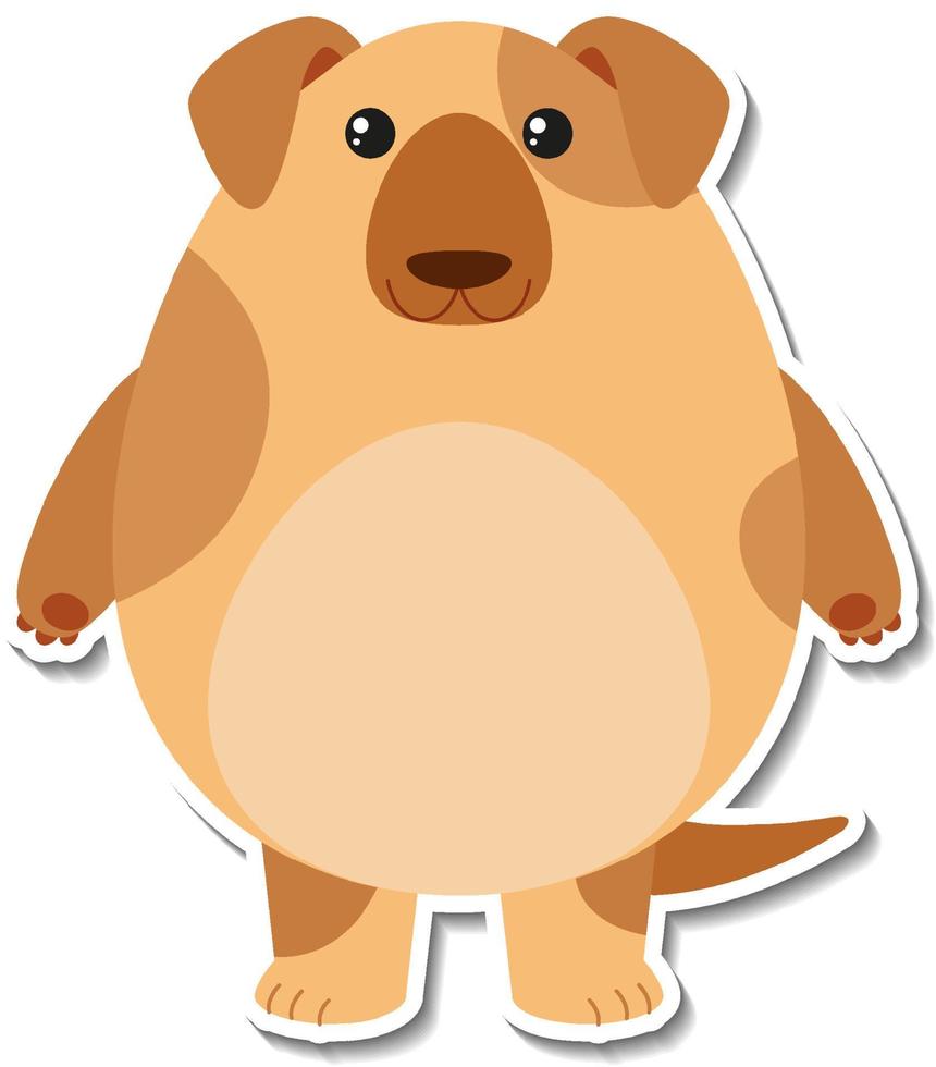 Chubby dog animal cartoon sticker vector