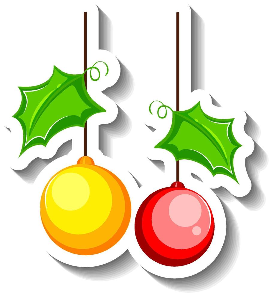 Christmas Ball ornament cartoon sticker vector