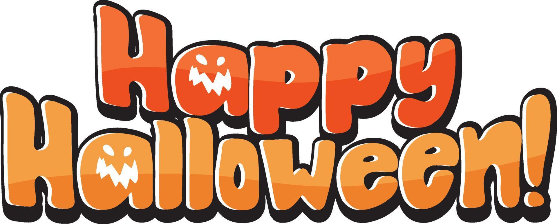 logo de palabra feliz halloween vector