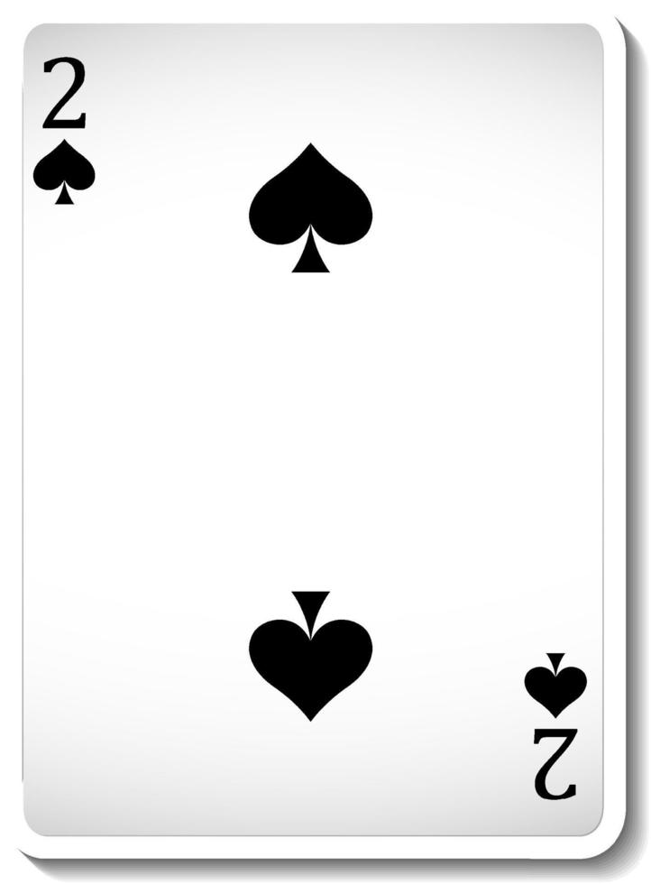 Two of Spades Playing Card Isolated vector