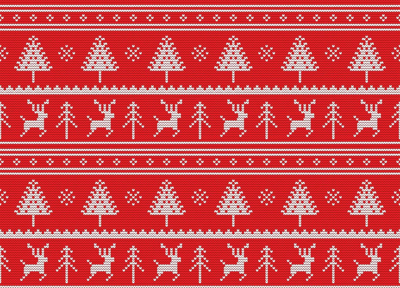 winter sweater design knitting pattern vector