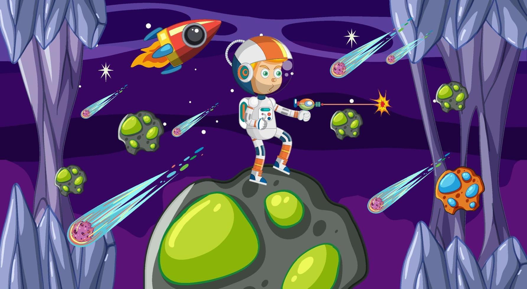 A Game Template Galaxy Space Scene vector