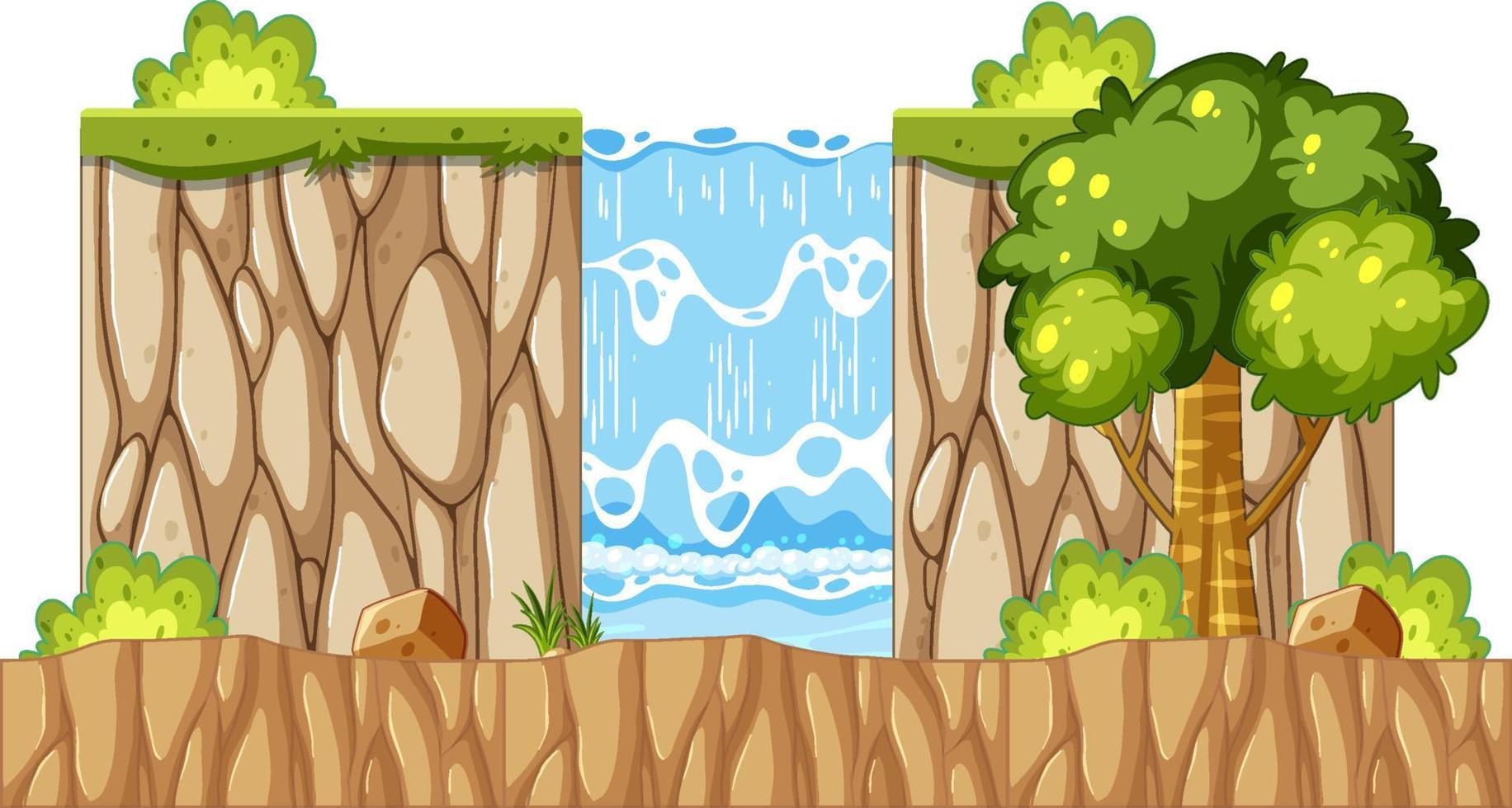 Waterfall in nature on white background vector