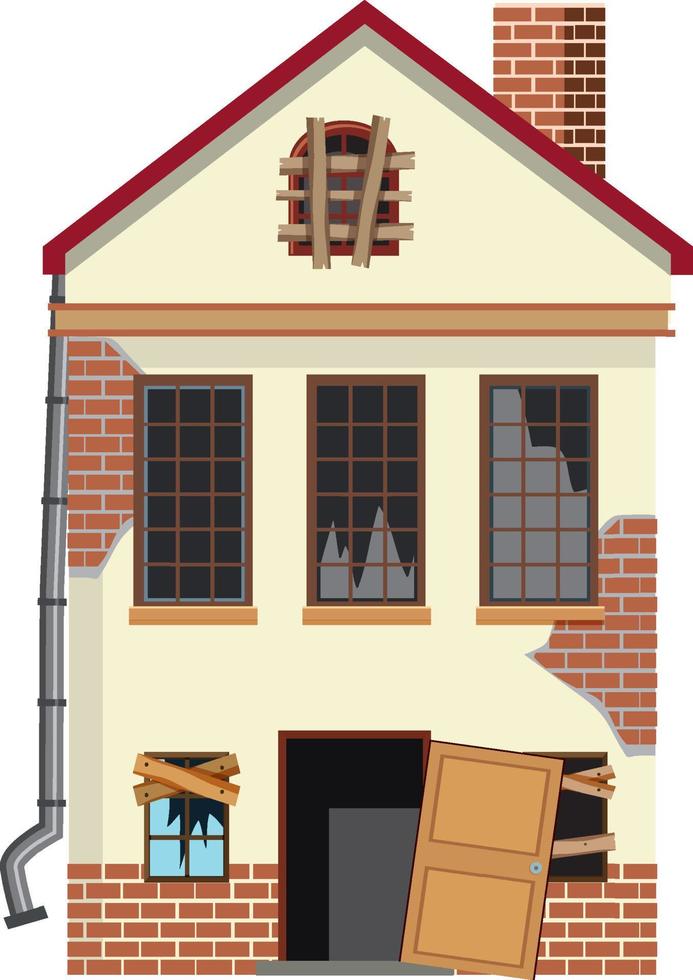 Abandoned house on white background vector