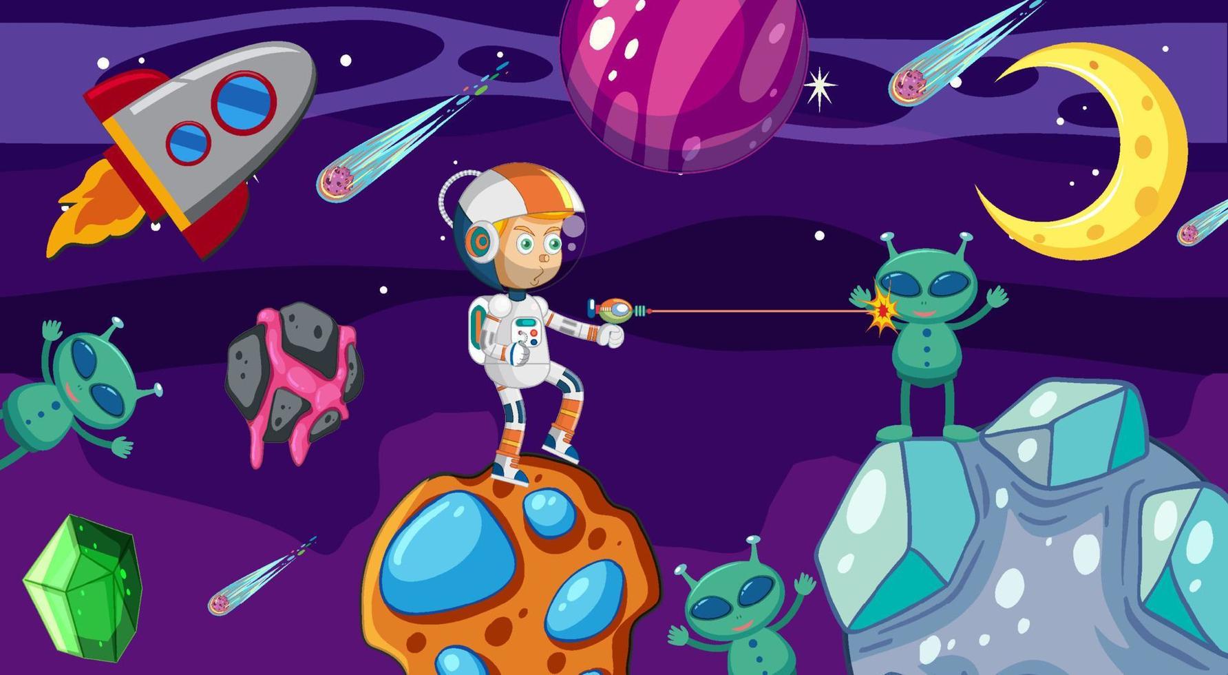A Game Template Galaxy Space Scene vector