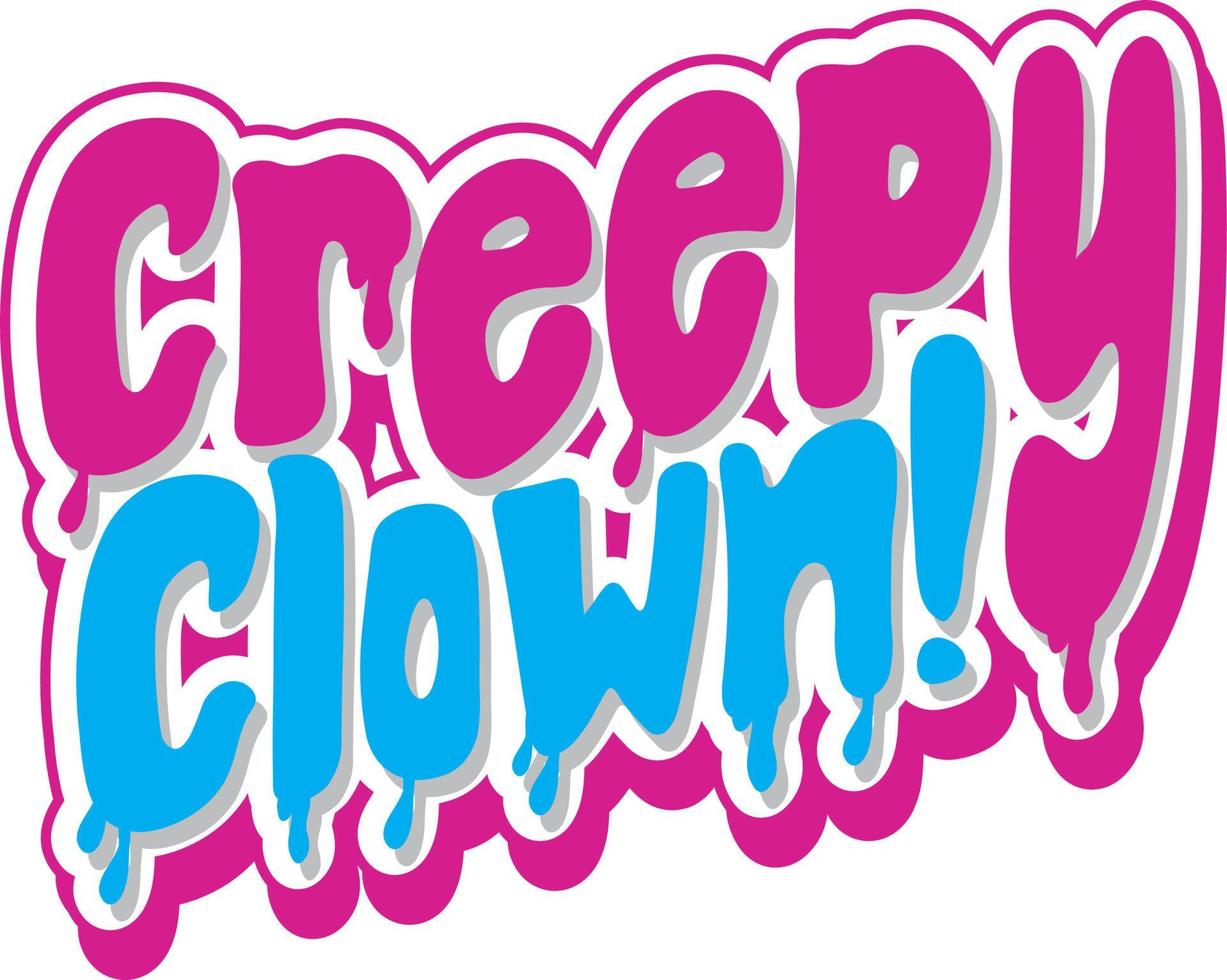 Creepy clown word logo vector