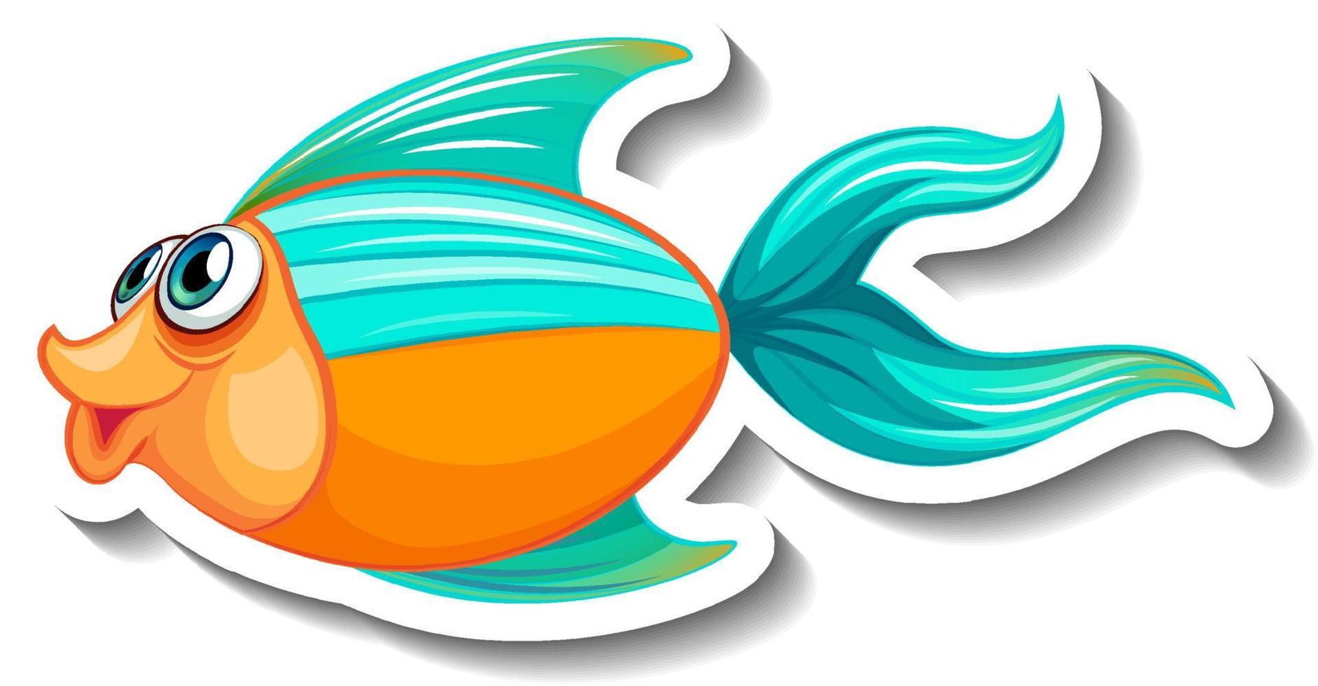 Pegatina de dibujos animados de animales marinos con peces lindos 4194817  Vector en Vecteezy