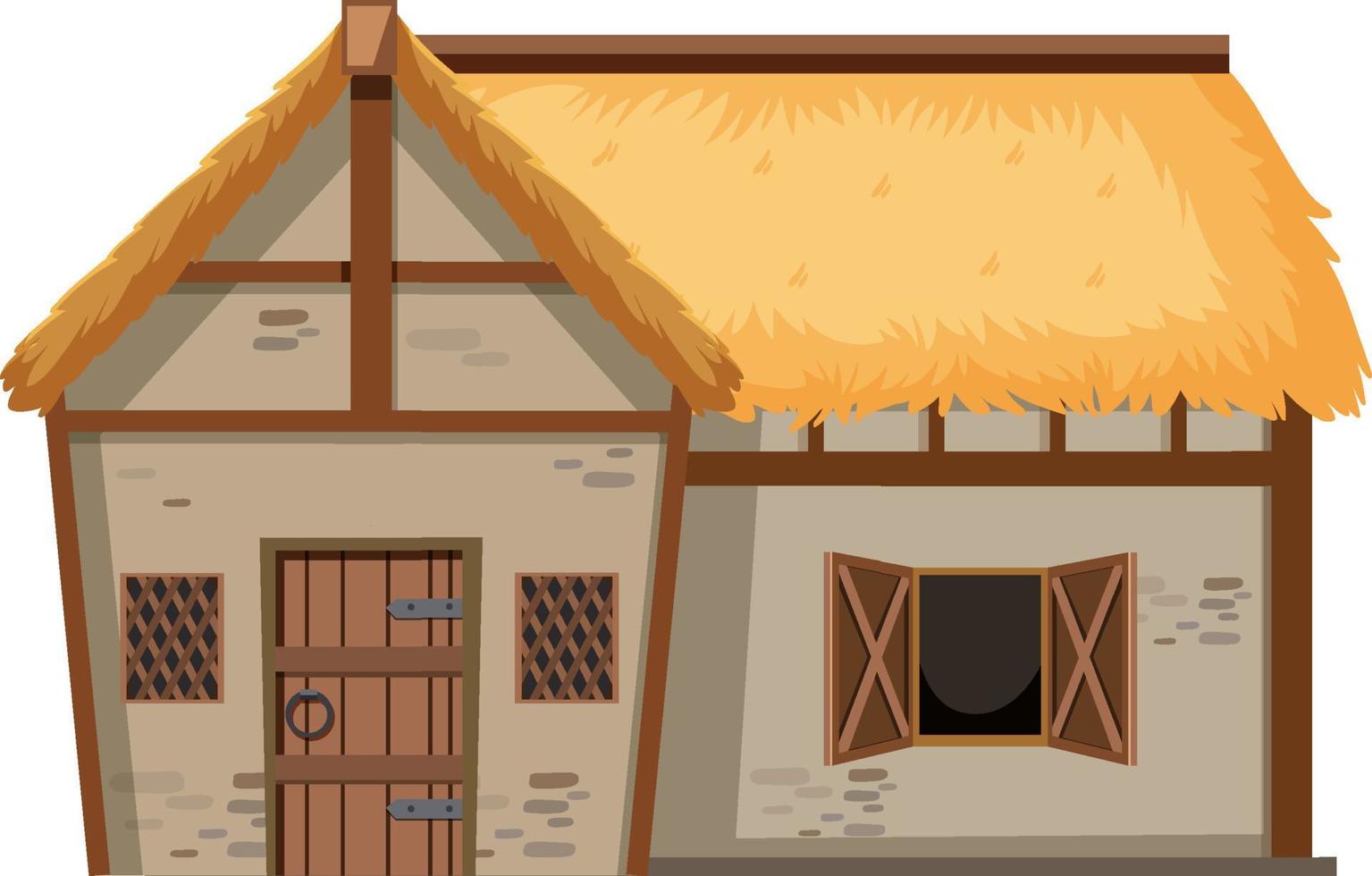 Medieval farmhouse isolated on white background vector
