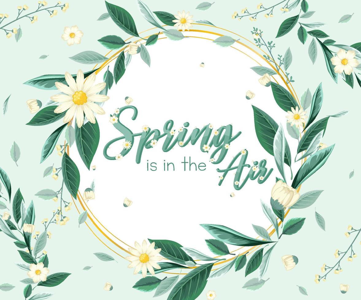 Floral spring banner template vector